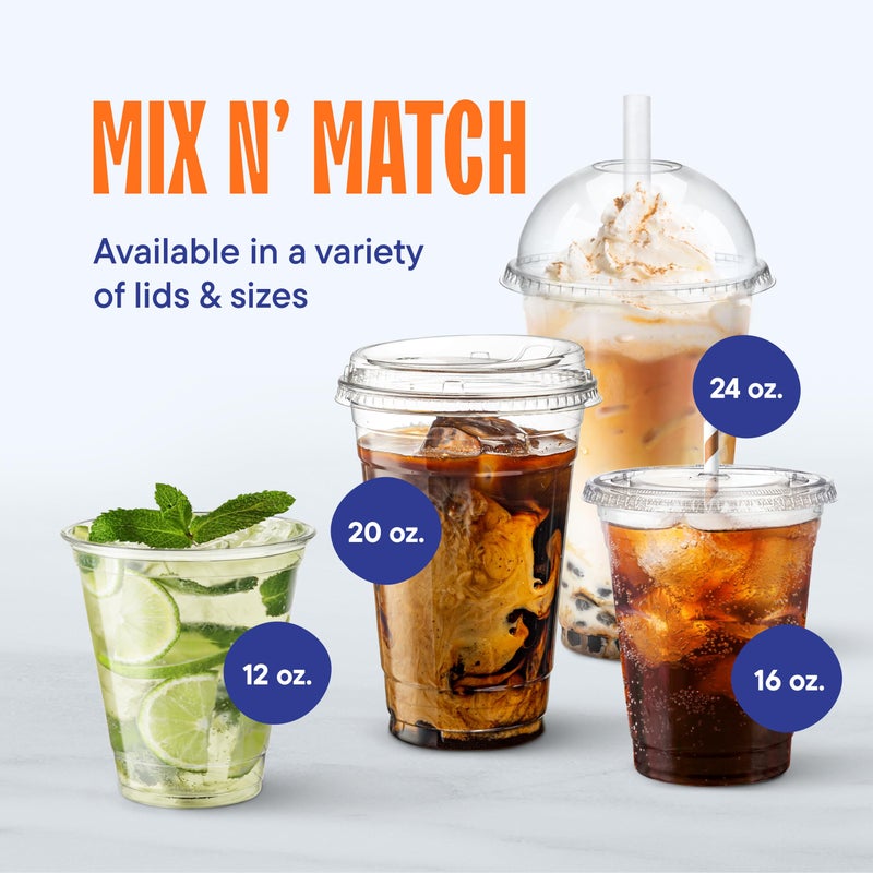 Stack Man [100 Pack - 24 oz.] Clear Disposable Plastic Cups PET Crystal Clear Disposable 24oz Plastic Cups - Image 4
